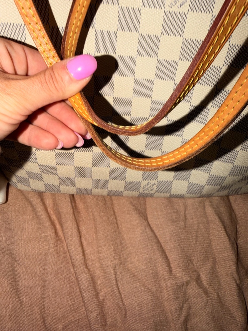 Louis Vuitton Damier Azur Canvas Tote with Natural Vachetta Trim - Picture 10 of 11